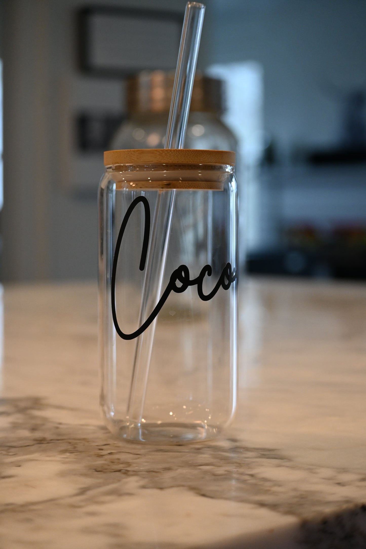 Custom Glass & Bamboo Cup