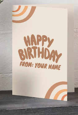 Tarjeta de cumpleaños bohemia personalizada