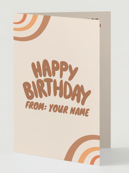 Tarjeta de cumpleaños bohemia personalizada